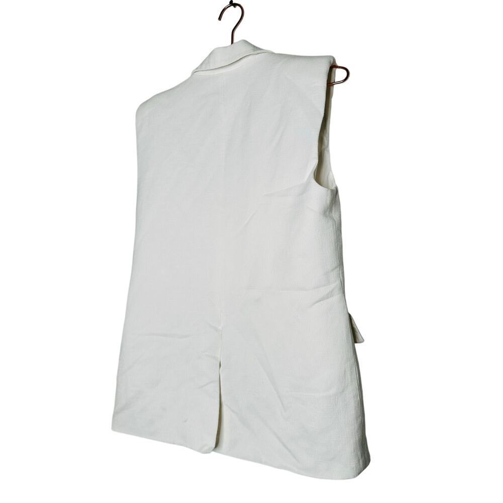 ENDLESS ROSE White Linen Blend Front Button Oversized Vest Blazer Size XS - Picture 10 of 12